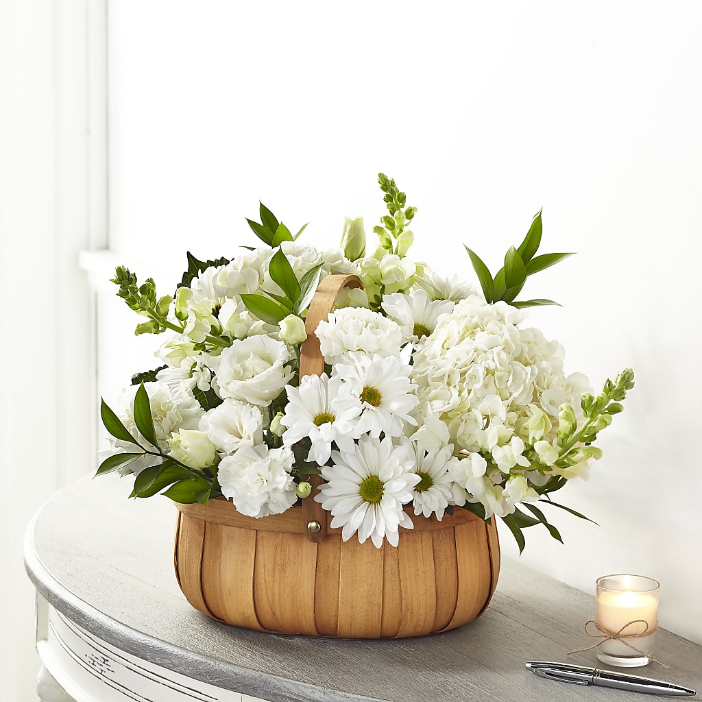Pure Ivory Basket – Pantelia Floral, Salt Lake City UT