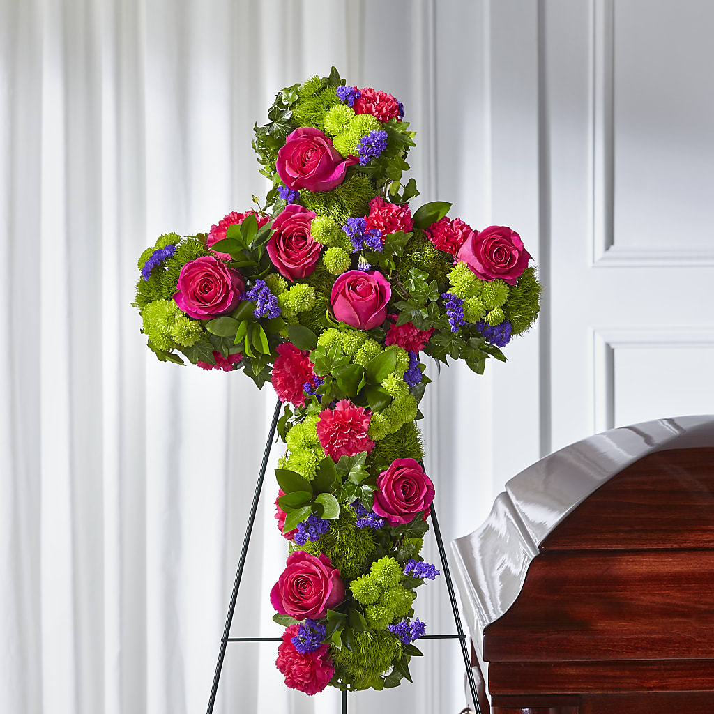 Tribute Rose Floral Cross – Pantelia Floral, Salt Lake City UT