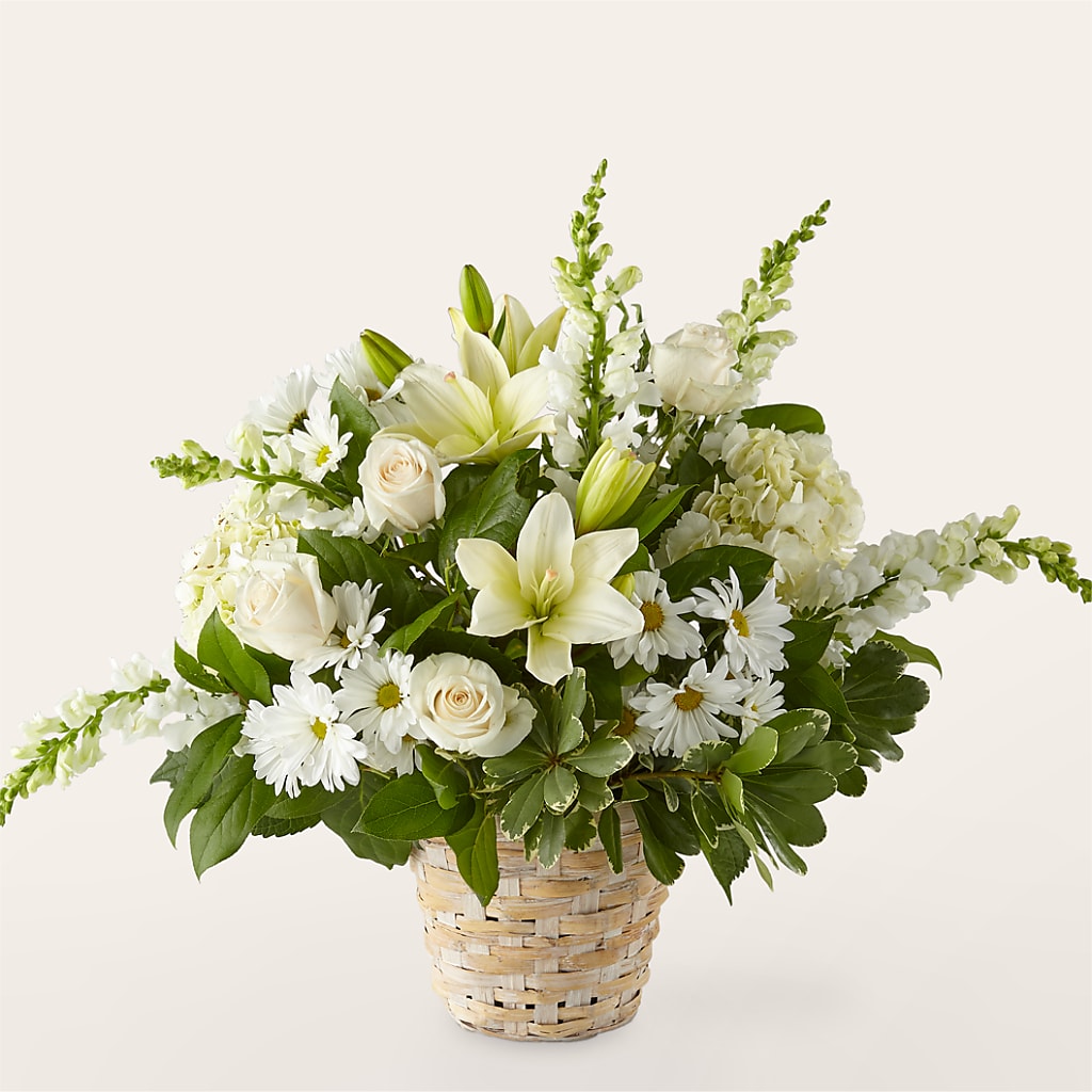Ivory Elegance Floral Basket – Pantelia Floral, Salt Lake City UT