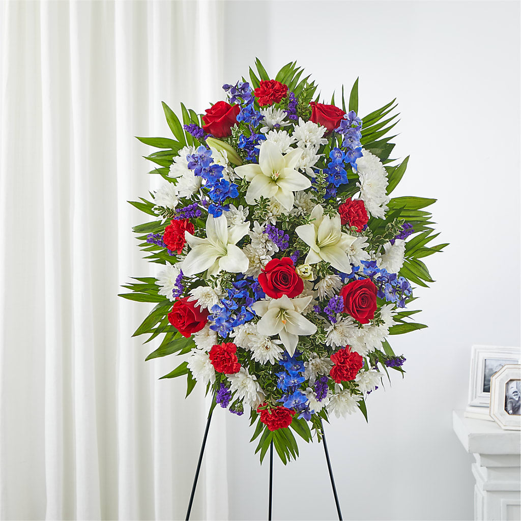 Cherished Service Standing Spray – Pantelia Floral, Salt Lake City UT