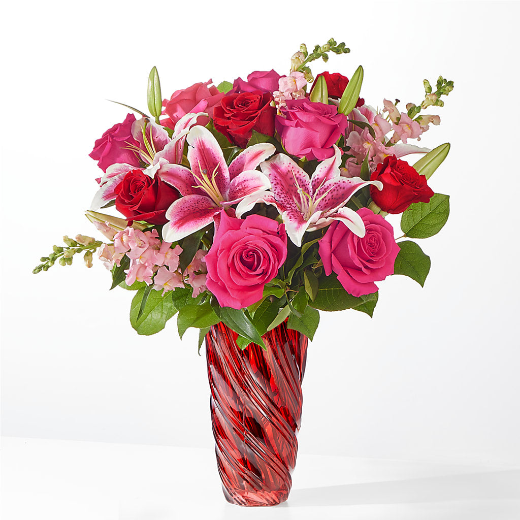 Always You Bouquet with Luxe Swirl Vase – Pantelia Floral, Salt Lake City UT