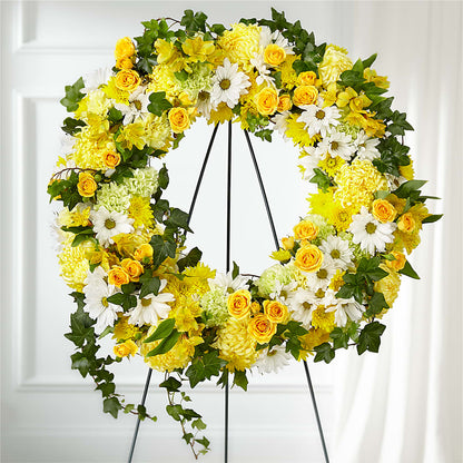 Golden Remembrance Wreath –  Pantelia Floral, Salt Lake City UT
