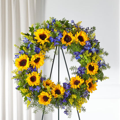 Bright Rays Wreath –  Pantelia Floral, Salt Lake City UT